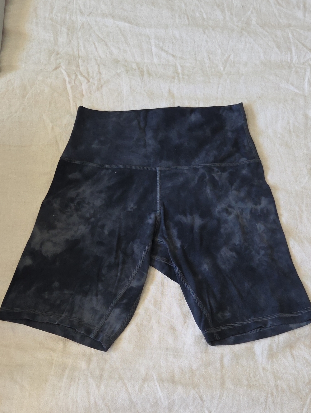 lululemon athletica Women's High-Rise Black Tie-Dye Bike Shorts